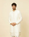 Warm White Self Patterned Jacket set